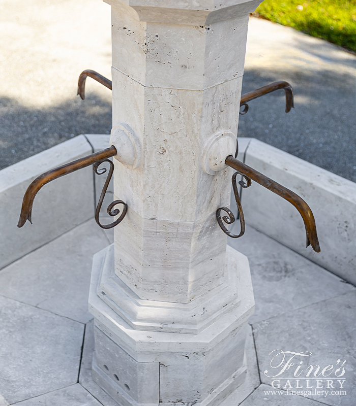 Marble Fountains  - Old World Style Countryside Fountain In Italian Roman Travertine - MF-2180